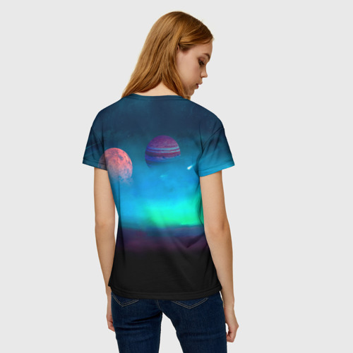 Женская 3D футболка с принтом В Дмитриенко | Венера-Юпитер, вид сзади #2