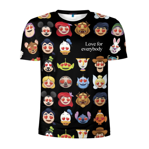 Мужская футболка 3D спортивная с принтом Disney Love Emoji, вид спереди #2