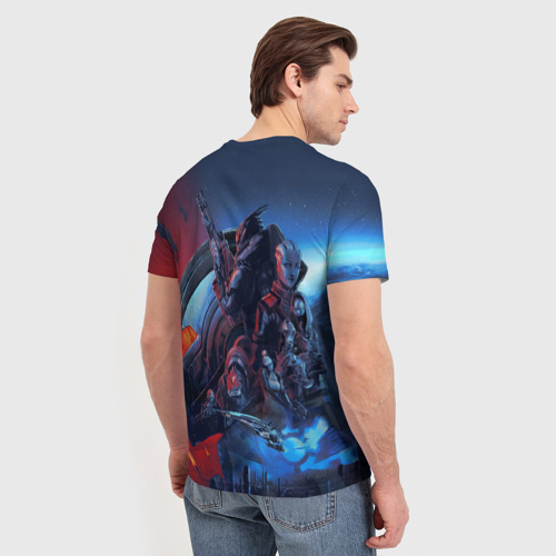 Мужская футболка 3D с принтом Mass Effect Legendary ed, вид сзади #2