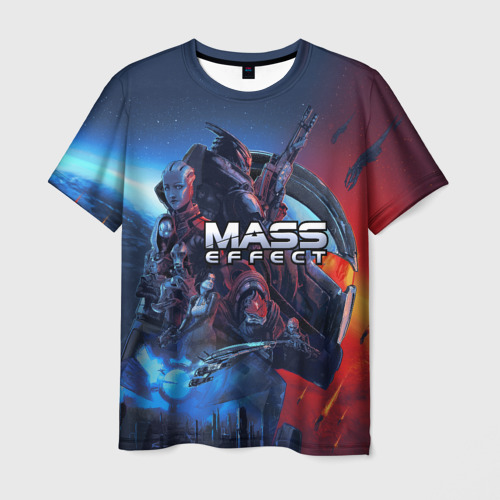 Мужская 3D футболка с принтом Mass EFFECT Legendary ed, вид спереди #2