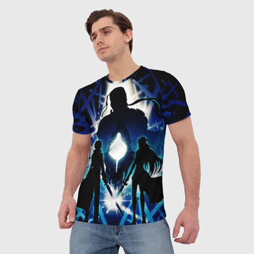 Мужская футболка 3D с принтом Sword Art Online Кирито Асуна, фото на моделе #1