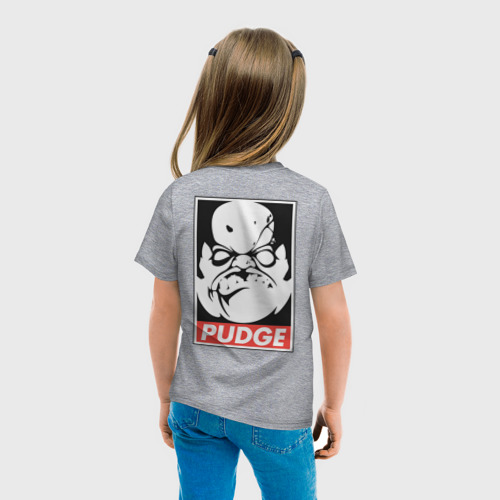 Детская футболка хлопок с принтом Pudge Dota Пудж, вид сзади #2