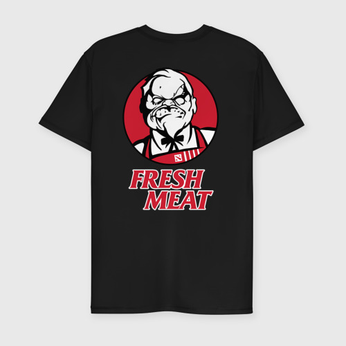 Мужская футболка премиум с принтом Pudge Dota Fresh Meat Пудж, вид сзади #1