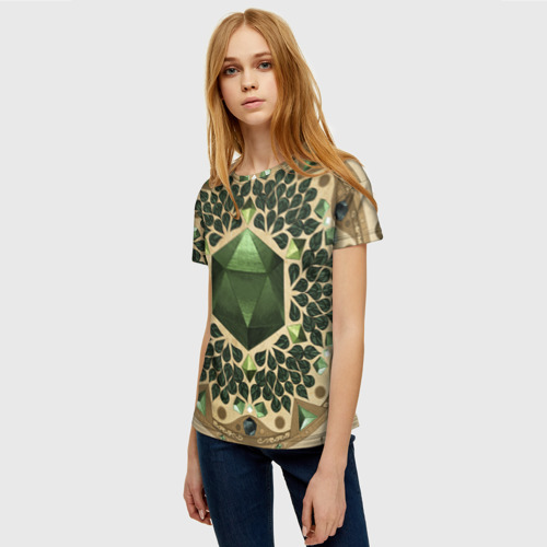 Женская футболка 3D с принтом Средневековый ДнД паттерн, фото на моделе #1