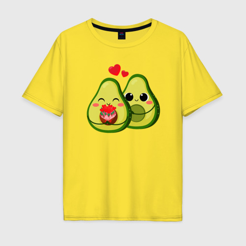 Мужская футболка хлопок Oversize с принтом Семья авокадо, вид спереди #2