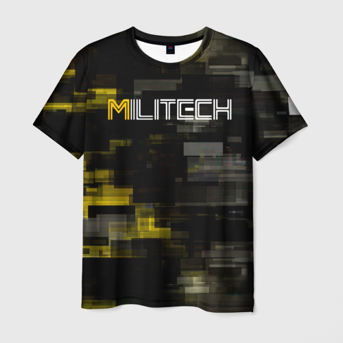Мужская футболка 3D с принтом Militech камуфляж Cyberpunk 2077, вид спереди #2