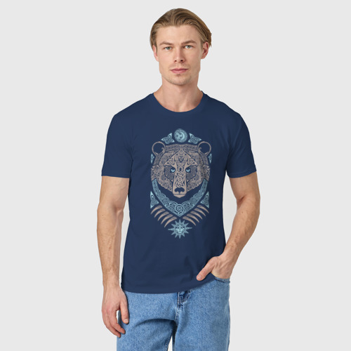Мужская футболка хлопок с принтом Медведь, фото на моделе #1