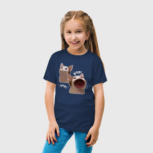 Детская футболка хлопок с принтом Cat Pop - Мем, вид сбоку #3