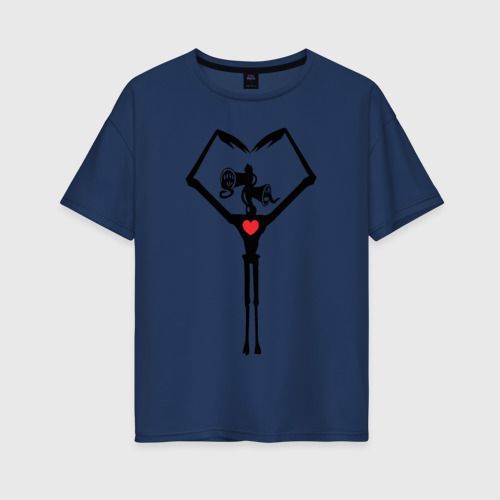 Женская футболка хлопок Oversize с принтом Сиреноголовый Любовь, вид спереди #2