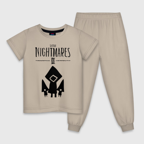 Детская пижама хлопок с принтом Логотип Little Nightmares 2, вид спереди #2