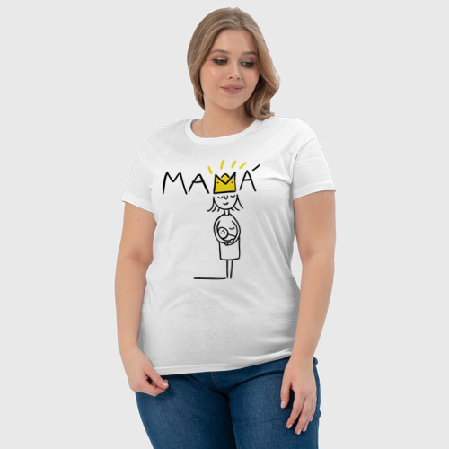 Женская футболка хлопок с принтом Мама, фото #4