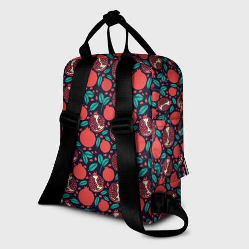 Женский рюкзак 3D с принтом Гранат (Паттерн), вид сзади #1