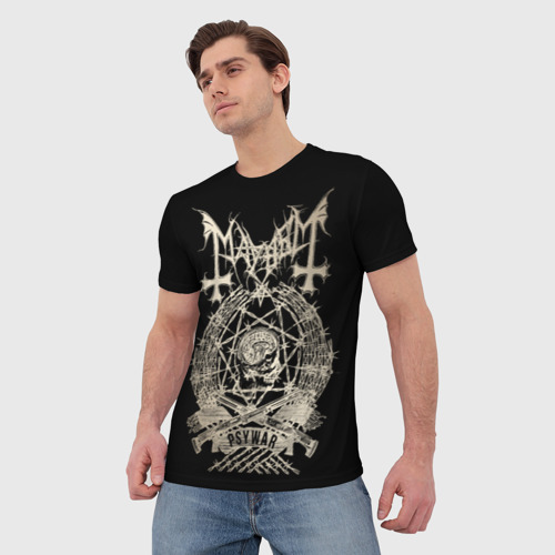 Мужская футболка 3D с принтом Mayhem, фото на моделе #1