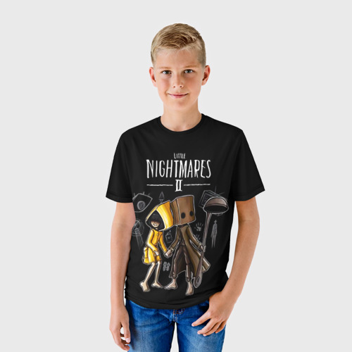 Детская футболка 3D с принтом Little nightmares 2, фото на моделе #1