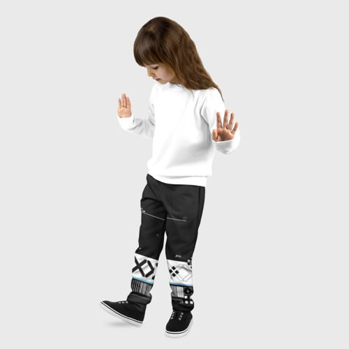 Детские брюки 3D с принтом Printstream: поток информации, фото на моделе #1