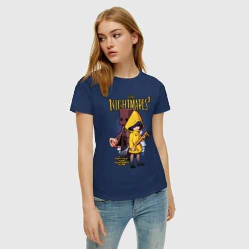 Женская футболка хлопок с принтом LITTLE NIGHTMARES 2, фото на моделе #1