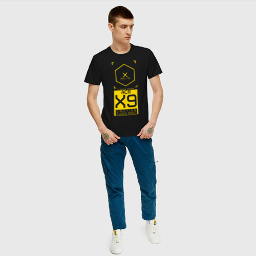 Мужская футболка с принтом ACR X9 Cyberpunk 2077, вид сбоку #3