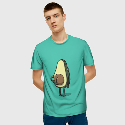 Мужская 3D футболка с принтом Авокадо, фото на моделе #1