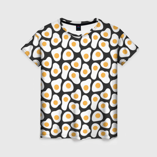 Женская футболка 3D с принтом Яичница, вид спереди #2