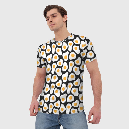 Мужская 3D футболка с принтом Яичница, фото на моделе #1