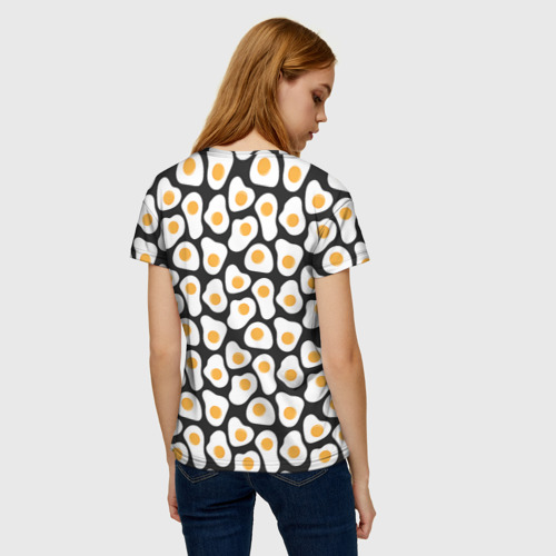 Женская футболка 3D с принтом Яичница, вид сзади #2