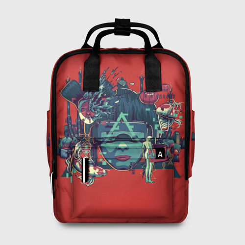 Женский рюкзак 3D с принтом Призрак в доспехах, вид спереди #2