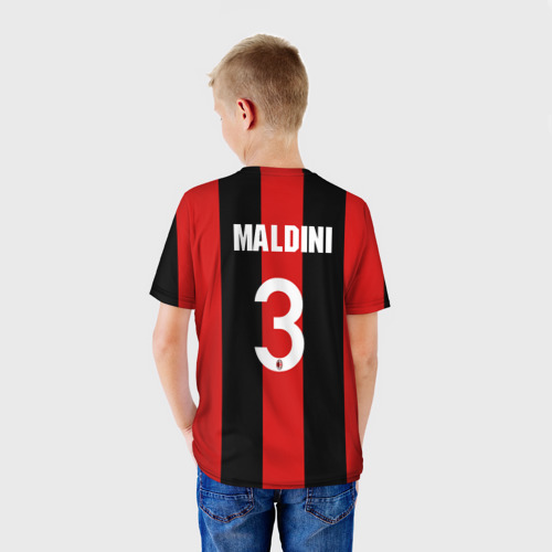 Детская футболка 3D с принтом Мальдини, вид сзади #2