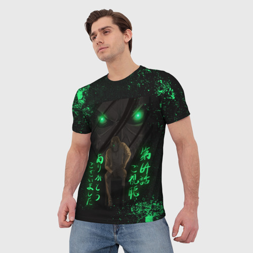 Мужская 3D футболка с принтом Эрен Йегер | АТАКА ТИТАНОВ, фото на моделе #1