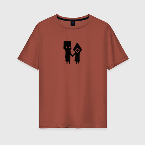 Женская футболка хлопок Oversize с принтом Little nightmares 2, вид спереди #2