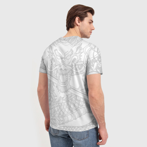 Мужская 3D футболка с принтом ДРАКОН | DRAGON, вид сзади #2
