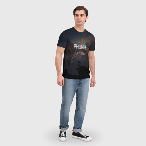 Мужская футболка 3D с принтом PHONK Drift King | фонк дрифт, вид сбоку #3