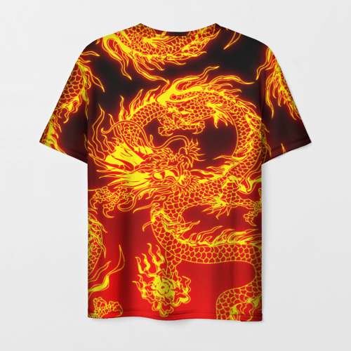 Мужская футболка 3D с принтом Дракон, вид сзади #1