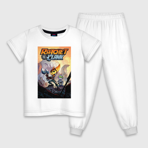 Детская пижама хлопок с принтом Ratchet & Clank, вид спереди #2