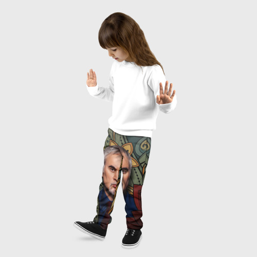 Детские брюки 3D с принтом Меладзе Цветы | Мандала, фото на моделе #1