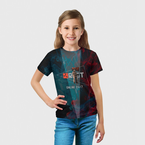 Детская футболка 3D с принтом RUST | ALWAYS ONLINE | РАСТ, вид сбоку #3