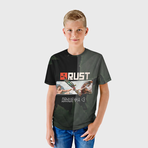 Детская футболка 3D с принтом Rust | Мамкин Рейдер | Раст, фото на моделе #1