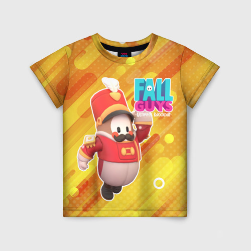 Детская футболка 3D с принтом Fall Guys Щелкунчик, вид спереди #2
