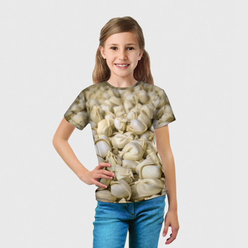 Детская футболка 3D с принтом Пельмени, вид сбоку #3
