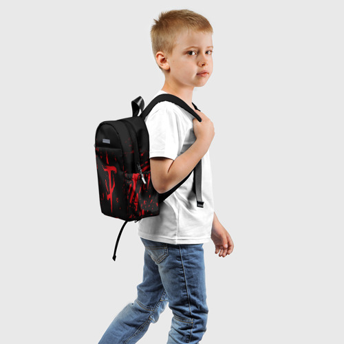 Детский рюкзак 3D с принтом DOOM SLAYER, вид сзади #1