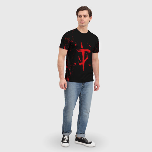 Мужская футболка 3D с принтом Doom Slayer, вид сбоку #3