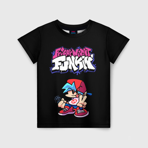 Детская футболка 3D с принтом Friday Night Funkin, вид спереди #2
