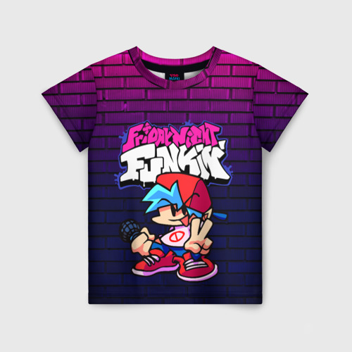 Детская футболка 3D с принтом Friday night Funkin, вид спереди #2
