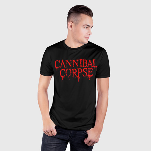 Мужская футболка 3D Slim с принтом Cannibal Corpse, фото на моделе #1