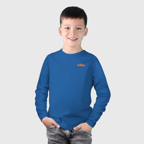 Детский лонгслив хлопок с принтом KTM | КТМ (Z), фото на моделе #1