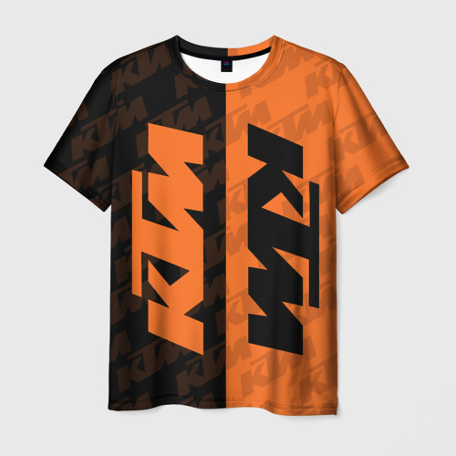 Мужская футболка 3D с принтом KTM | КТМ (Z), вид спереди #2