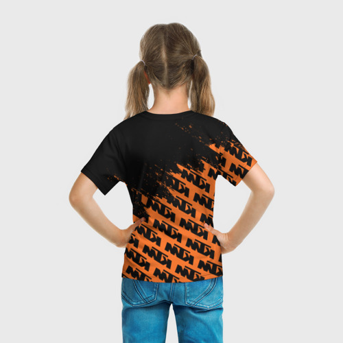 Детская футболка 3D с принтом KTM | КТМ, вид сзади #2