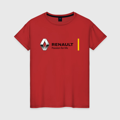 Женская футболка хлопок с принтом RENAULT, вид спереди #2