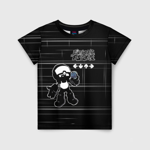 Детская футболка 3D с принтом Tankmen Friday night Funkin, вид спереди #2