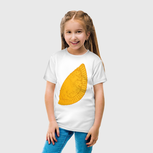 Детская футболка хлопок с принтом Сочный чебурек, вид сбоку #3
