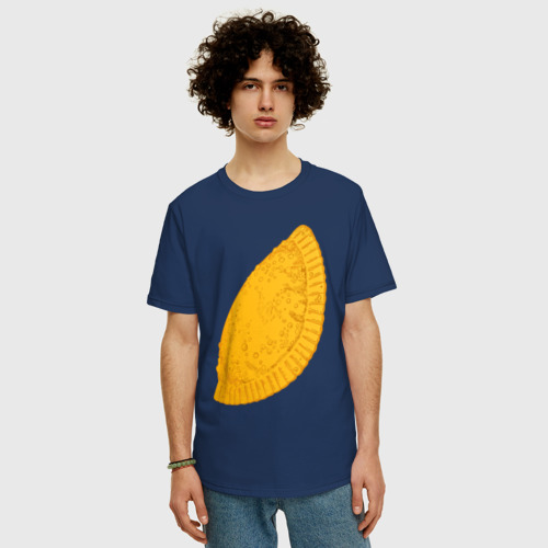 Мужская футболка хлопок Oversize с принтом Сочный чебурек, фото на моделе #1